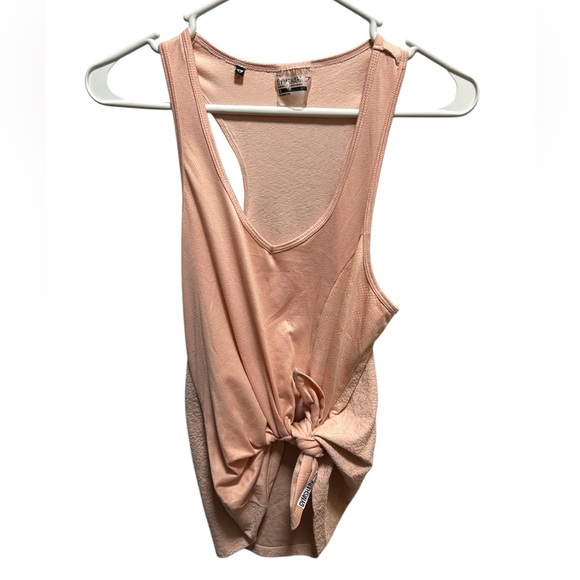 GYMSHARK PINK OPEN FRONT TIE TANK TOP - Picture 1 of 4